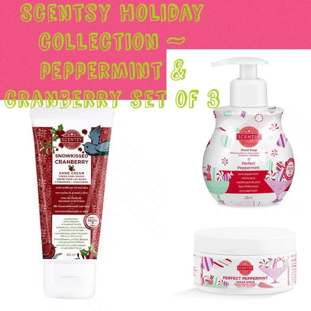 New/Sealed Scentsy Retired Holiday Collection ~ Hand soap, cream, & body scrub